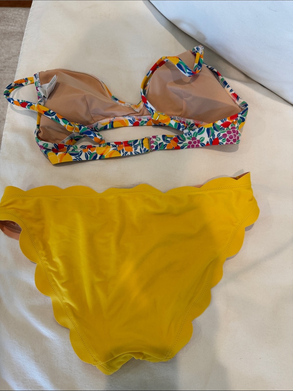 J. Crew Multicolor Floral Bikini Top with Nude Scallop Bottom - Picture 4 of 4